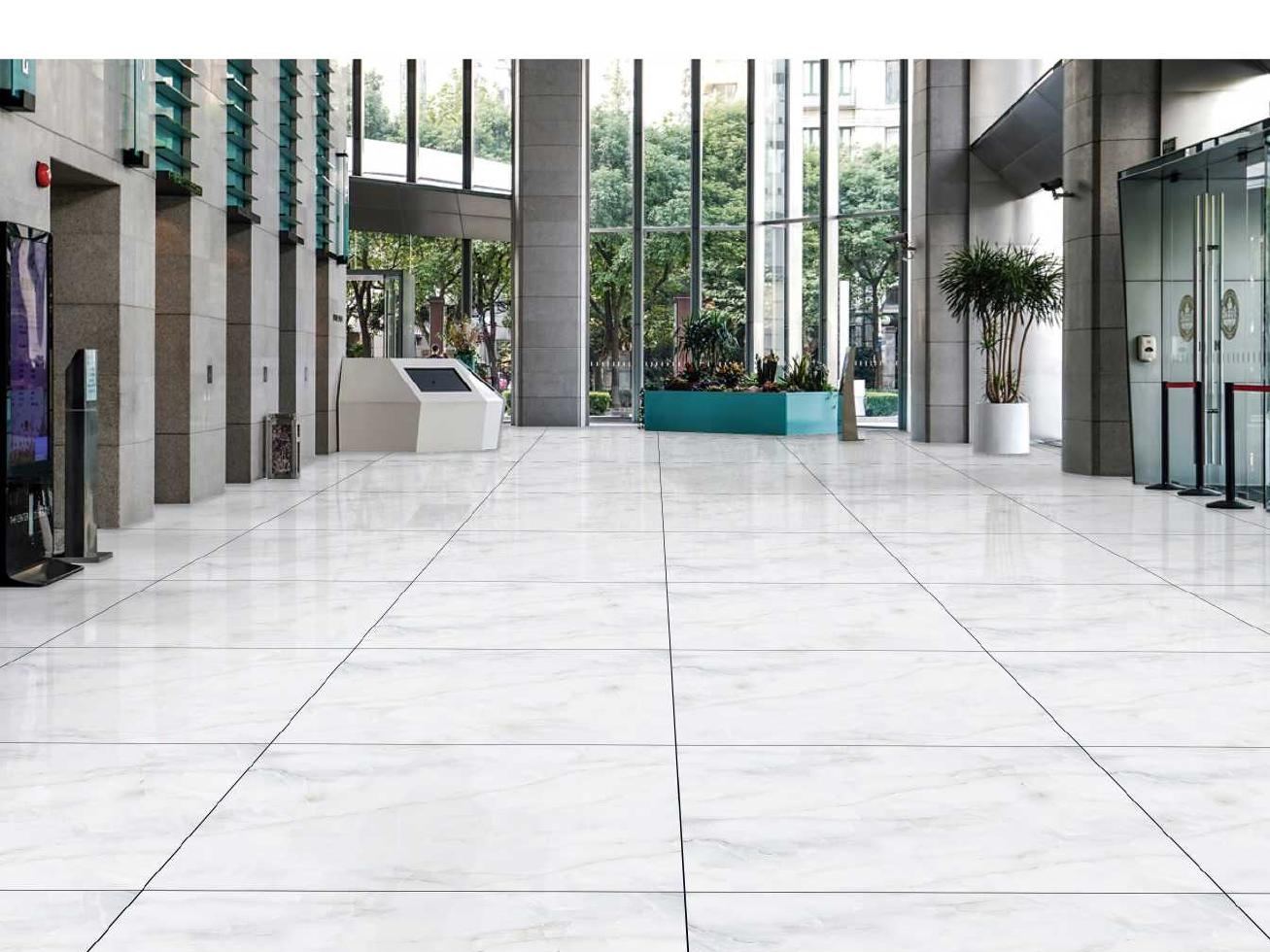 Anty Sky White als Raumvisualisierung im Keramiksan Katalog