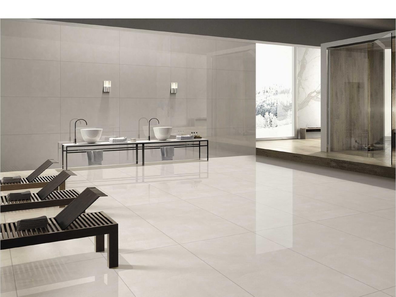 Beton White als Raumvisualisierung im Keramiksan Katalog