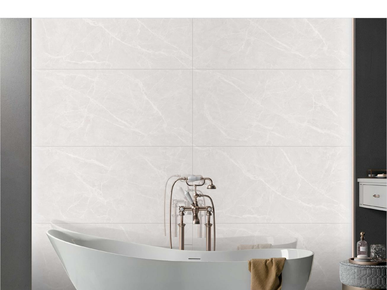Exotica Bianco als Raumvisualisierung im Keramiksan Katalog