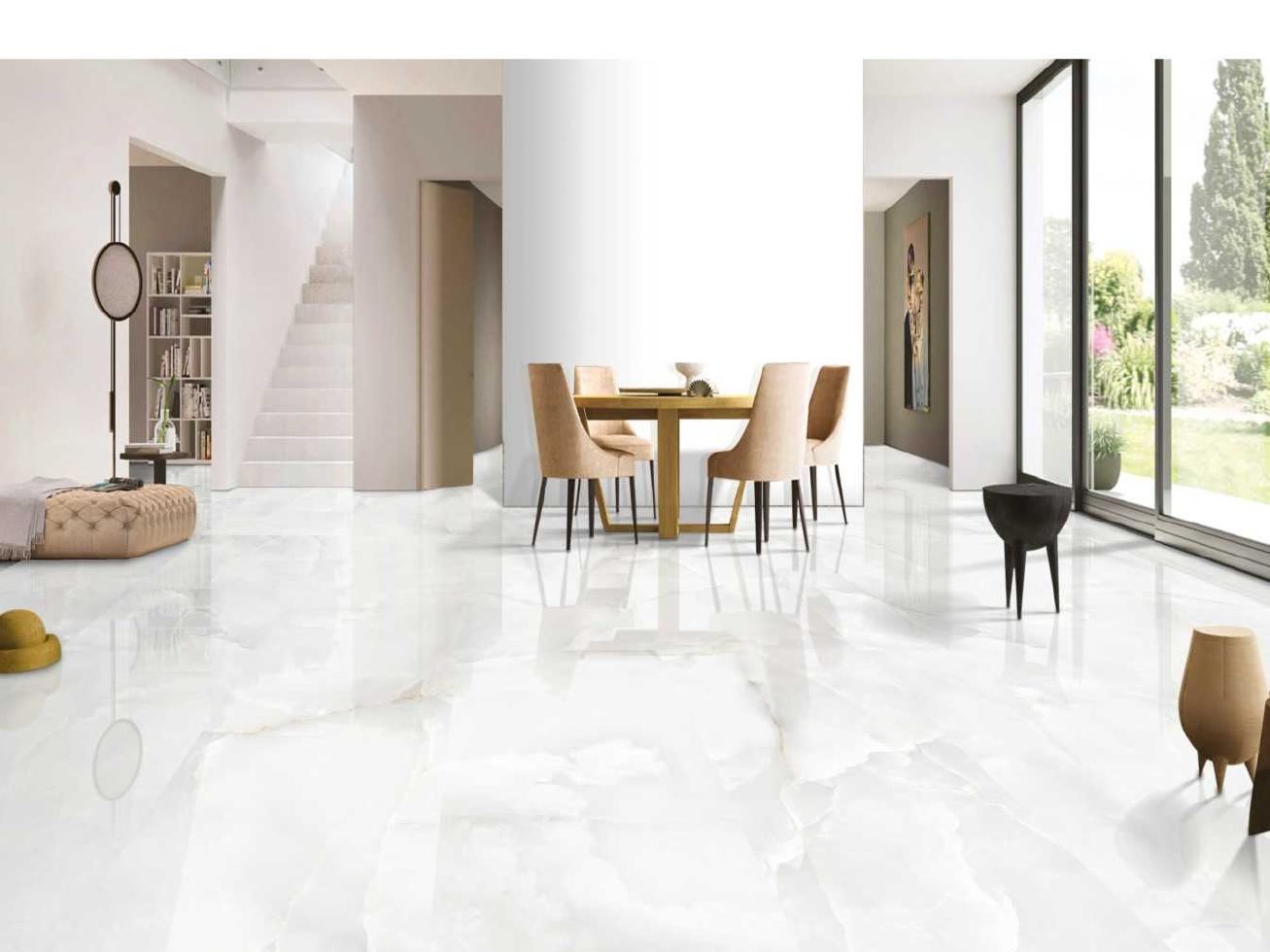 Onyx Cafe White als Raumvisualisierung im Keramiksan Katalog